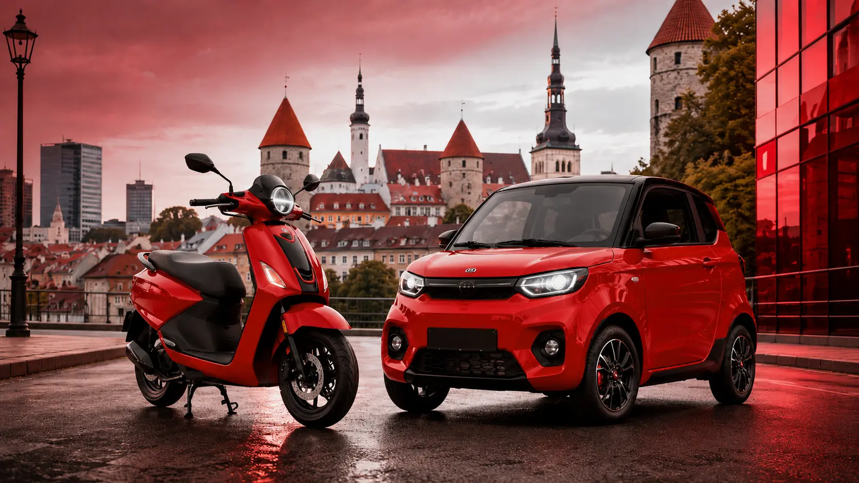 Moped and moped car in Tallinn
